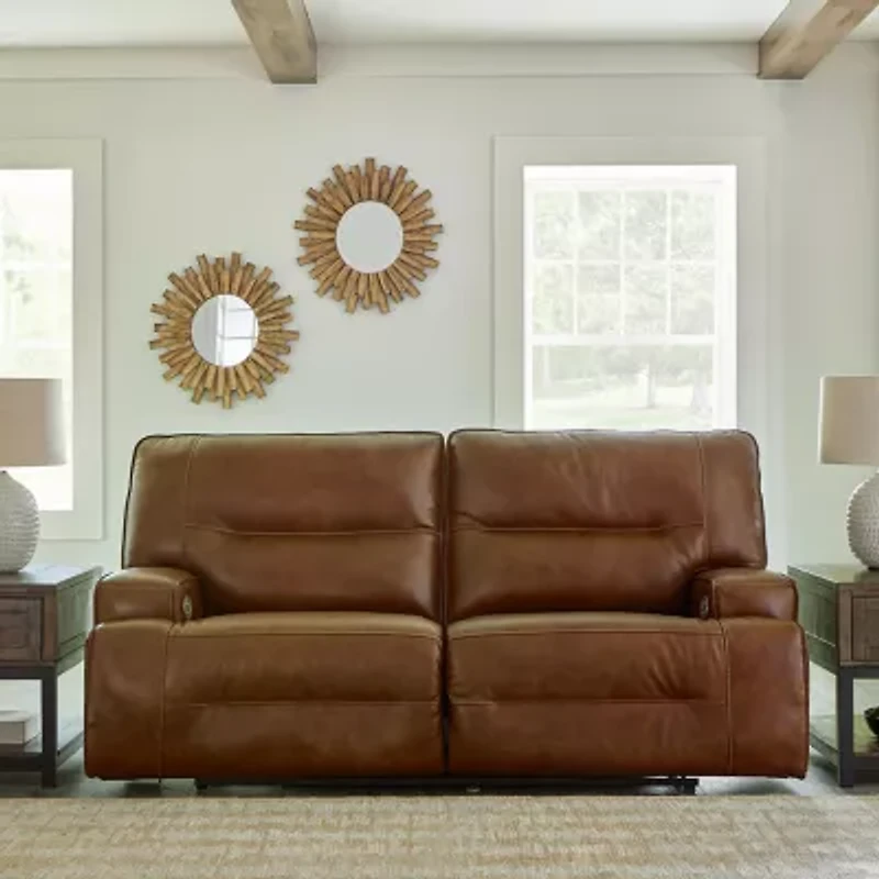 Signature Design By Ashley® Francesca Dual Power Leather Reclining Sofa