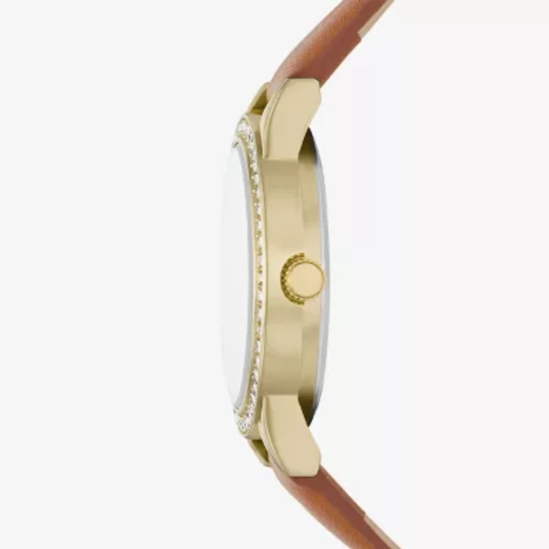 Womens Crystal Accent Brown 5-pc. Watch Boxed Set Fmdjset712