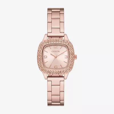 Geneva Womens Crystal Accent Rose Goldtone Bracelet Watch Fmdjm292