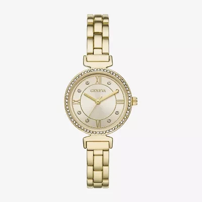 Geneva Womens Crystal Accent Gold Tone Bracelet Watch Fmdjm293