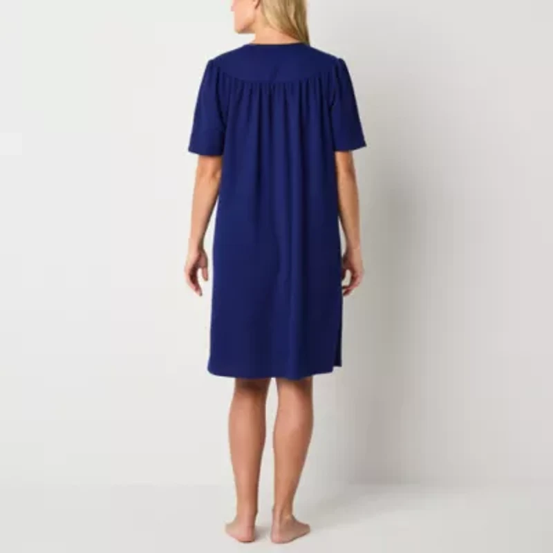 Adonna Womens Waffle Short Sleeve Long Length Robe