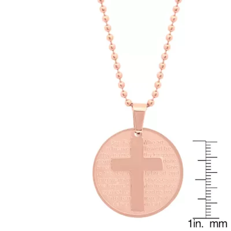 Steeltime Mens 18K Gold Over Stainless Steel Hypoallergenic 24 Inch Pendant Necklace