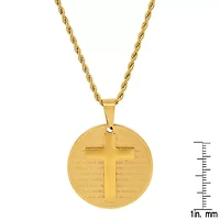 Steeltime Mens 18K Gold Over Stainless Steel Hypoallergenic 24 Inch Pendant Necklace