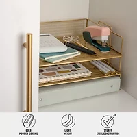 Martha Stewart Gold 3 Tier Desk Letter Tray