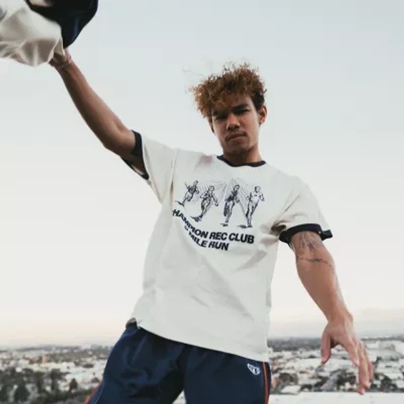 Champion Mens Crew Neck Short Sleeve Regular Fit Graphic T-Shirt