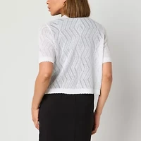 Perceptions Womens Short Sleeve Chevron Shrug
