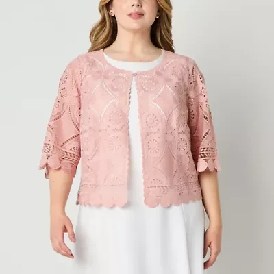 Rabbit Rabbit Rabbit Design Womens Round Neck 3/4 Sleeve Shrug Plus