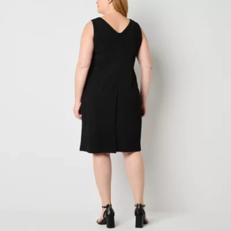 Maya Brooke Womens Plus Pearl Trim Jacket Dress