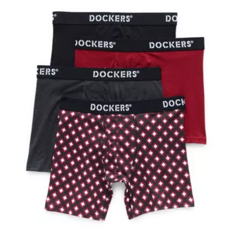Dockers Mens 4 Pack Boxer Briefs Dostbb4a54