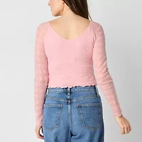 Arizona Womens Long Sleeve Juniors Blouse