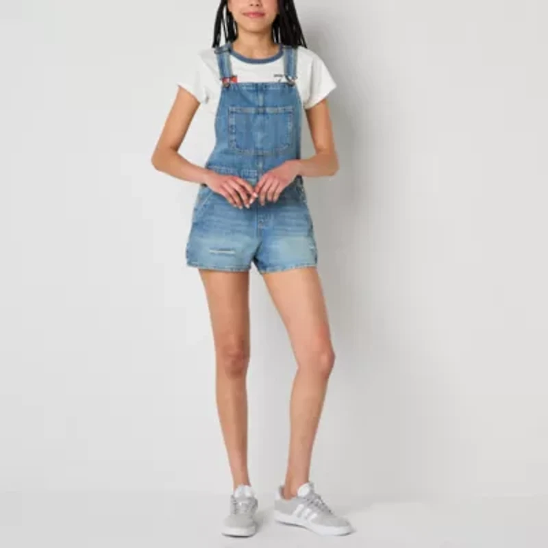 Arizona Sleeveless Womens Shortalls Juniors