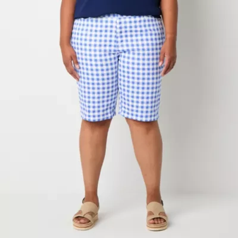 St. John's Bay Womens 11 1/2" Mid Rise Plus Bermuda Short