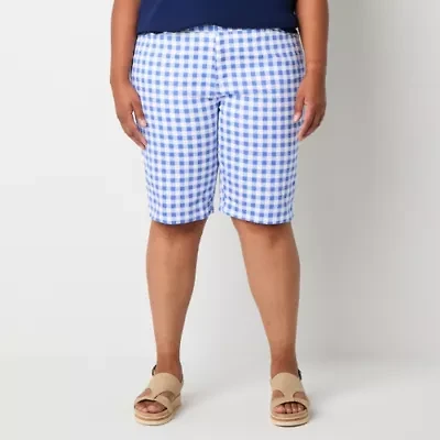 St. John's Bay Womens 11 1/2" Mid Rise Plus Bermuda Short