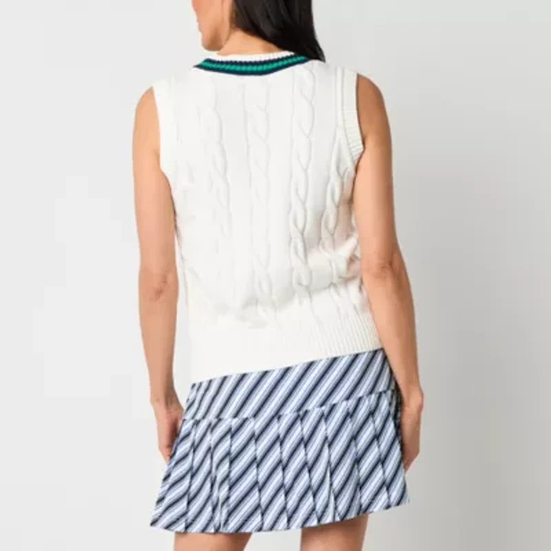 St. John's Bay Womens V Neck Sleeveless Pullover Sweater