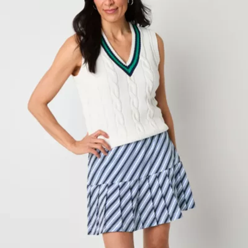 St. John's Bay Womens V Neck Sleeveless Pullover Sweater