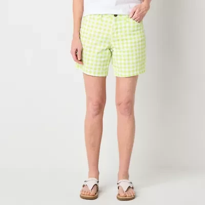 St. John's Bay Womens 7" Mid Rise Chino Short