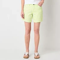 St. John's Bay Womens 7" Mid Rise Chino Short