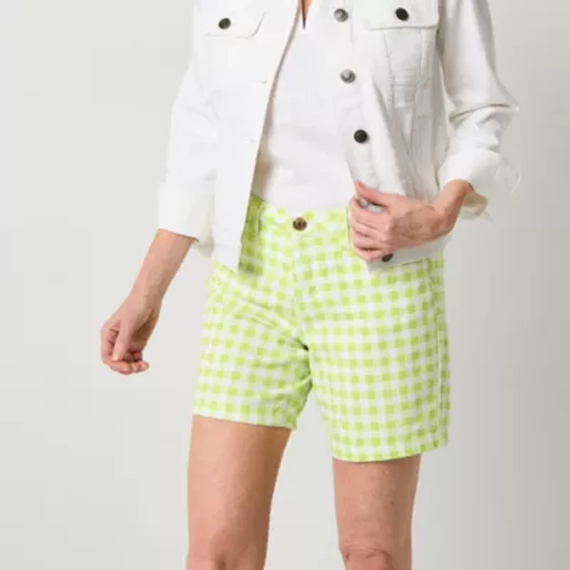 St. John's Bay Womens 7" Mid Rise Chino Short