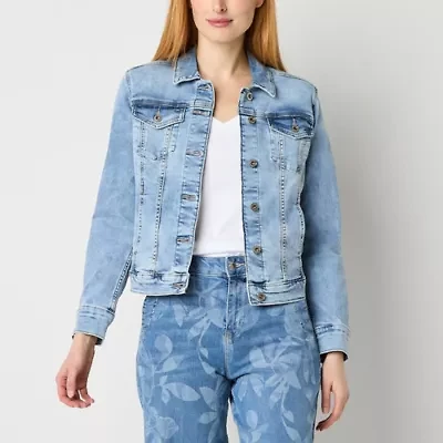 Liz Claiborne Womens Denim Lightweight Jacket