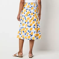 Liz Claiborne Womens Mid Rise Midi A-Line Skirt