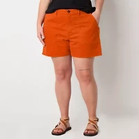 a.n.a. Womens Highest Rise 4.5" Utility Chino Short - Plus