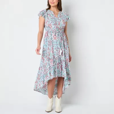 Frye and Co. Womens Short Sleeve High-Low Maxi Dress