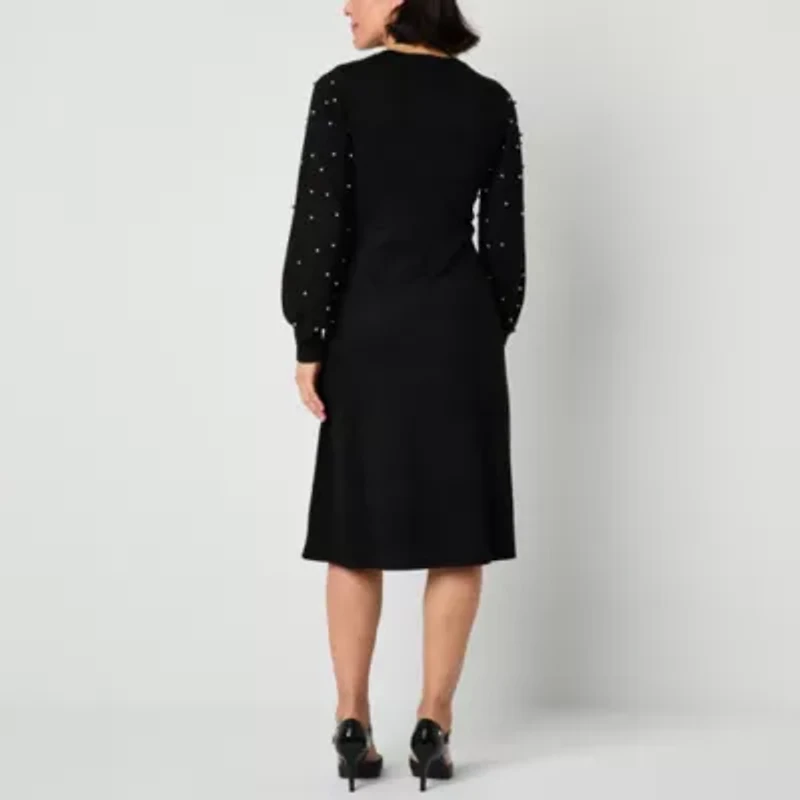 Liz Claiborne Womens Long Sleeve A-Line Dress