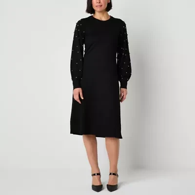 Liz Claiborne Womens Long Sleeve A-Line Dress