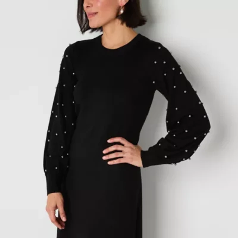 Liz Claiborne Womens Long Sleeve A-Line Dress