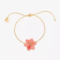 Bijoux Bar Delicates Womens Glass Flower Bolo Bracelet
