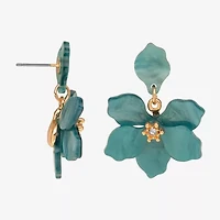 Bijoux Bar Delicates Womens Glass Flower Drop Earrings