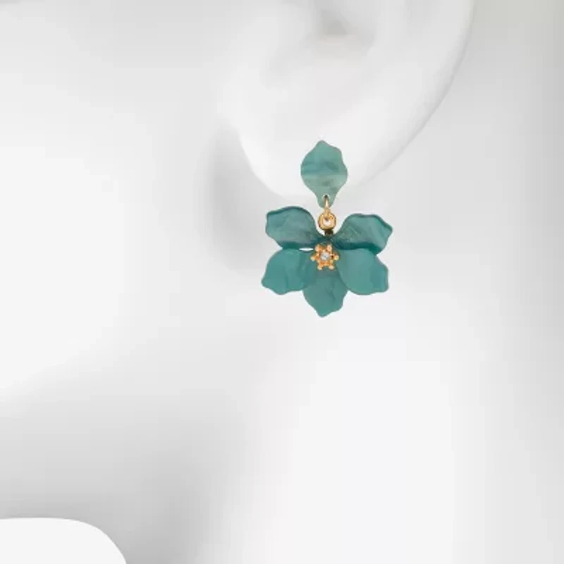 Bijoux Bar Delicates Womens Glass Flower Drop Earrings