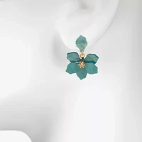 Bijoux Bar Delicates Womens Glass Flower Drop Earrings
