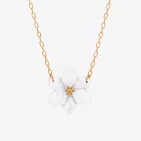 Bijoux Bar Delicates Womens Glass Fleur De Lis 16 Inch Pendant Necklace
