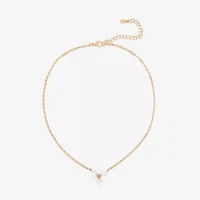 Bijoux Bar Delicates Womens Glass Fleur De Lis 16 Inch Pendant Necklace