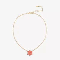 Bijoux Bar Delicates Womens Glass Fleur De Lis 16 Inch Pendant Necklace