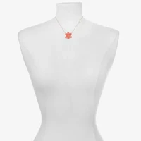 Bijoux Bar Delicates Womens Glass Fleur De Lis 16 Inch Pendant Necklace