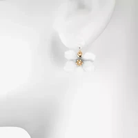 Bijoux Bar Delicates Womens Glass Flower Drop Earrings