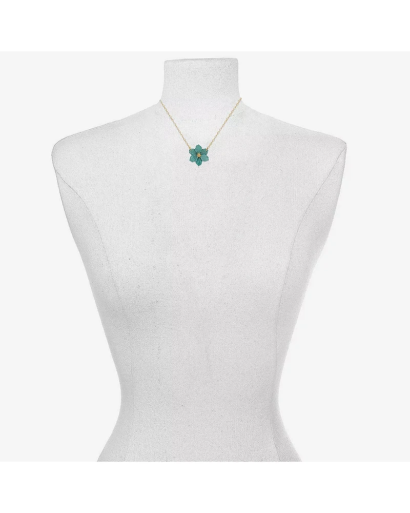 Bijoux Bar Delicates Womens Glass Fleur De Lis 16 Inch Pendant Necklace