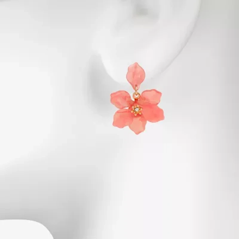 Bijoux Bar Delicates Womens Glass Flower Drop Earrings