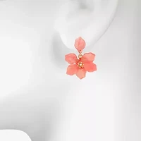Bijoux Bar Delicates Womens Glass Flower Drop Earrings