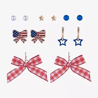 Arizona Girls Bow 6 Pair Earring Set