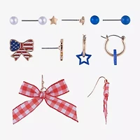 Arizona Girls Bow 6 Pair Earring Set