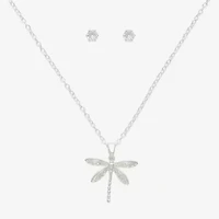 Mixit Pendant Necklace & Stud Earring Dragonfly Womens Cubic Zirconia 2-pc. Jewelry Set