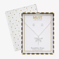 Mixit Pendant Necklace & Stud Earring Dragonfly Womens Cubic Zirconia 2-pc. Jewelry Set