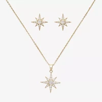Mixit Pendant Necklace & Stud Earring Womens Cubic Zirconia Star 2-pc. Jewelry Set