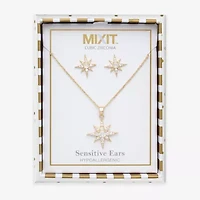 Mixit Pendant Necklace & Stud Earring Womens Cubic Zirconia Star 2-pc. Jewelry Set