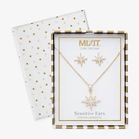 Mixit Pendant Necklace & Stud Earring Womens Cubic Zirconia Star 2-pc. Jewelry Set