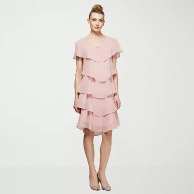 S. L. Fashions Womens Short Sleeve Shift Dress