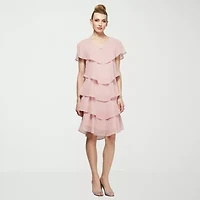 S. L. Fashions Womens Short Sleeve Shift Dress